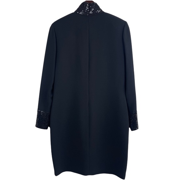 Vintage Linda Allard Ellen Tracy Embellished Sequin Beaded Black Cocktail Dress - Picture 4 of 12